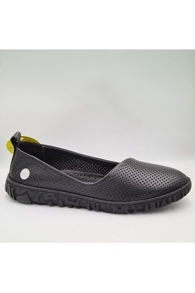 Mammamia D24YA-400 Branț anatomic din piele naturală neagră Pantofi de zi cu zi pentru femei