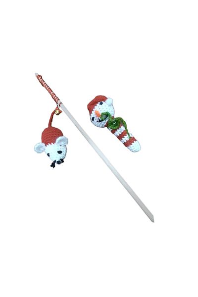 Be Cat Cat Fishing Rod Teeth Scratching Two-in-One Toys Amigurimi, Knitting