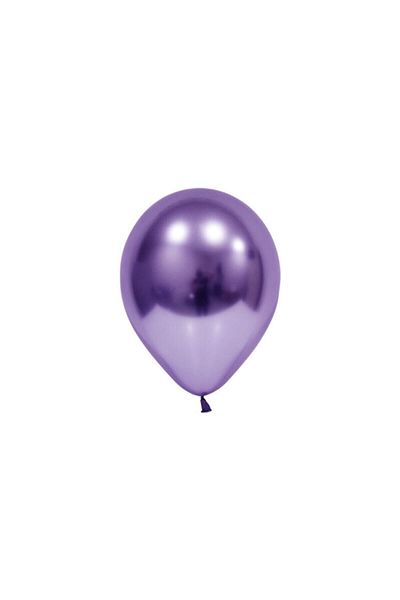 BalonEvi 6 Inch Small Size Chrome Balloon 50 Pieces Violet