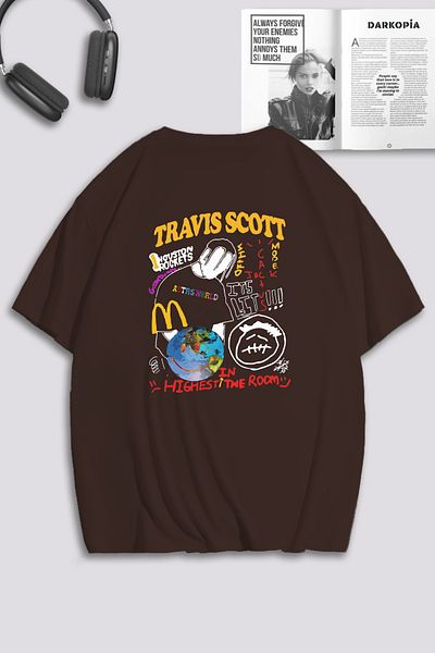 macklin Unisex Γυναικεία Ανδρικά T-shirt Travis Scott Highest Special Design Printed Oversize