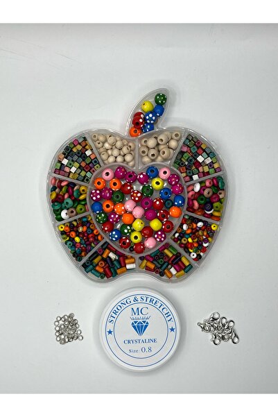 Egem aksesuar طقم خرز خشبي في صندوق بنمط التفاح-2