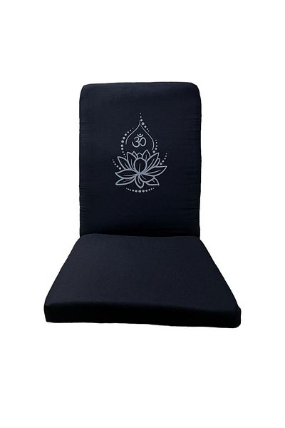 YOGAEZO Scaun de meditație cu imprimeu Lotus Flower Scaun de yoga cu pernă de meditație pentru spate