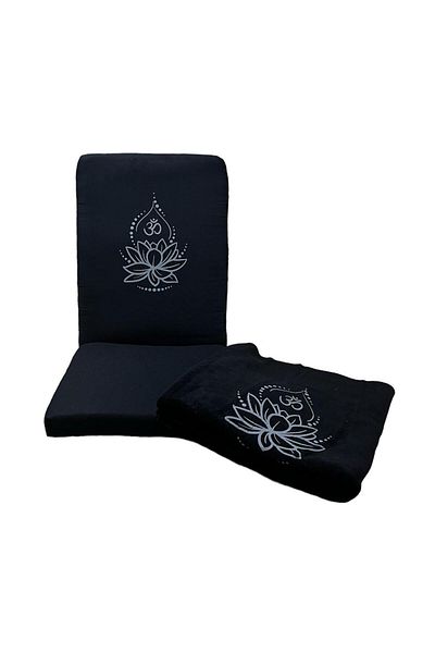 YOGAEZO Set de două scaune de meditație și pătură de yoga cu imprimeu Lotus Flower