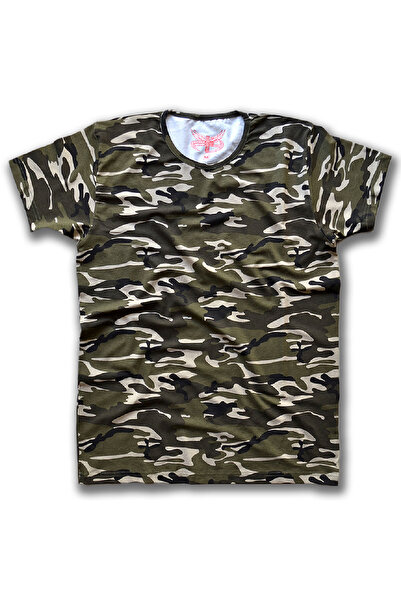 FLY T-SHIRT Camo Erkek Kısa Kollu T-shirt - Yeşil