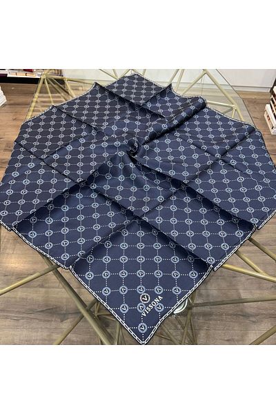 Vissona Twill Silk Scarf_Μαύρο/Γκρι