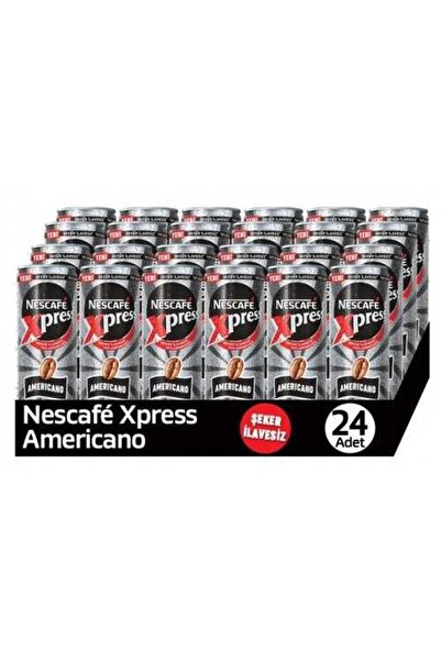 Nescafe Xpress Americano Şekersiz Soğuk Kahve 250 Ml X 24 Adet