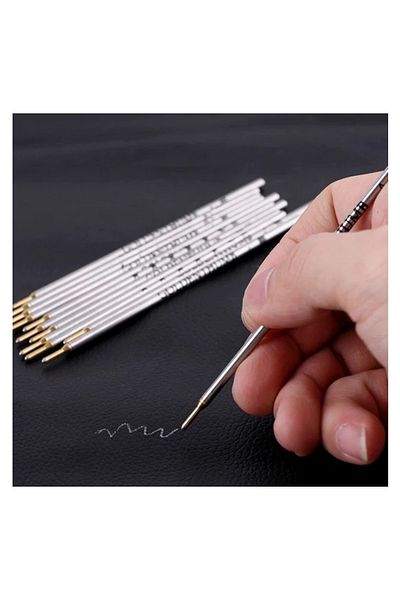 AiryFooT Leather Silver Pen 1 Piece Leather Hobby Hand Tool Leather Pen (2 Pieces)