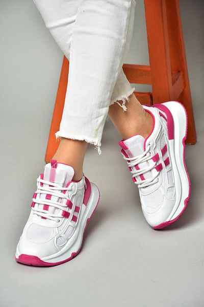 Fox Shoes S973017604 White/fuchsia Fabric Sneakers