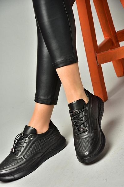 Fox Shoes P540502403 Pantofi sport de damă din piele naturală negru/negru