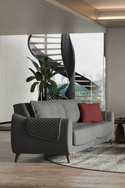 Modalife Olivya 3+1 Salon&oturma Odası Koltuk Takımı - Gri&Kırmızı