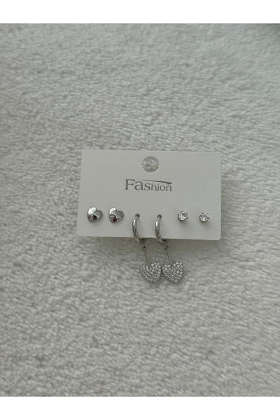 HERCY Minimalist Zirkon Taşlı Ithal Küpe Set | Minimal Küpe