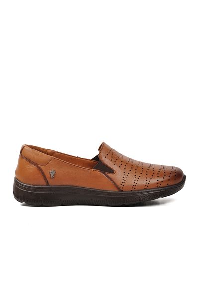 Voyager 9488 Tan Genuine Leather Women's Casual Shoes
