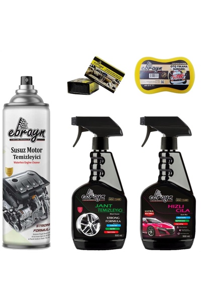 caraks Susuz Motor Temizleyici + Hızlı Cila + Jant Temizleyici + 2ad Göğüs Pa...