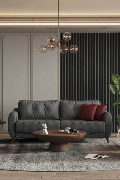 Modalife Olivya 3+1 Salon&oturma Odası Koltuk Takımı - Gri&Kırmızı