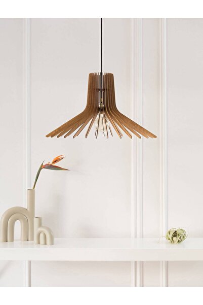 Ferisa Home Ahşap Rustik Minimal Avize Salon Avize Rustik Avize