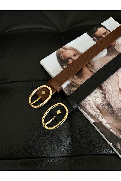 Fiori 2 Шт. овальна пряжка жіночий ремінь брючний ремінь пальто ремінь сукня ремінь гомлек ремінь