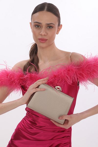 womenacs Bronze Color Fabric Eye-Catching Evening Dress Portfolio Clutch Women Bag New Season