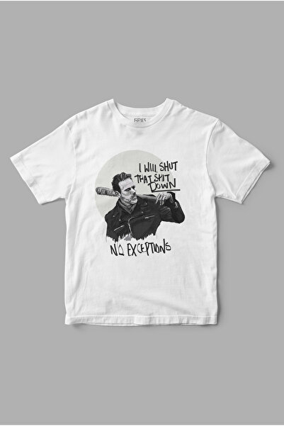 Gries "No Exceptions" Negan The Walking Dead Twd Baskılı Tişört
