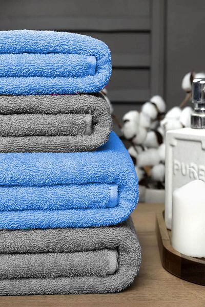 Mira Home Σετ πετσετών μπάνιου 4 τεμαχίων Μαλακό μεγάλο σετ πετσετών βαμβακερές πετσέτες 90Χ150 εκ. Γκρι