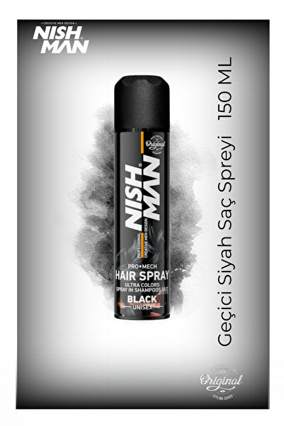 NISHMAN Renkli Saç Spreyi /siyah - 150 Ml