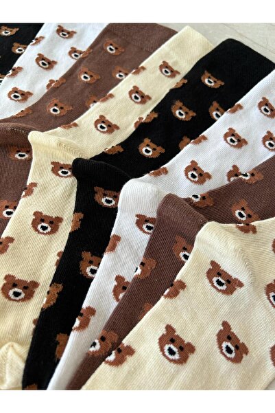 Sky Socks Комплект от 4 унисекс ароматизирани чорапи до глезена с плюшено мече