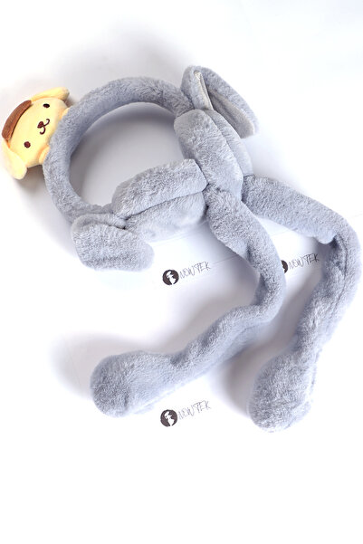 Babexi Children's and Adult Cute Movable Plush Earmuffs with Gray Teddy Bear