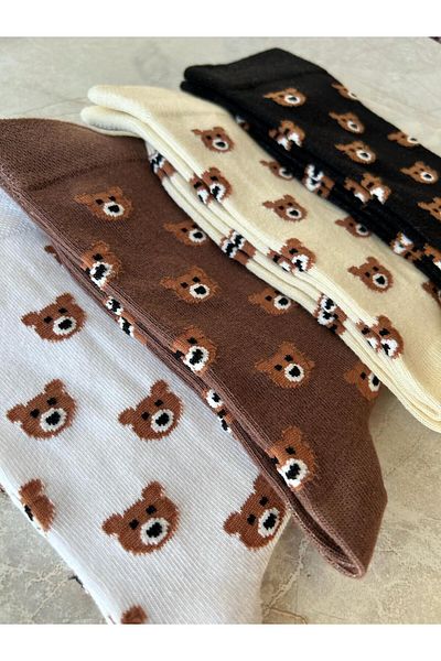 Sky Socks Set of 4 Teddy Bear Teddy Bear Unisex Scented Socks