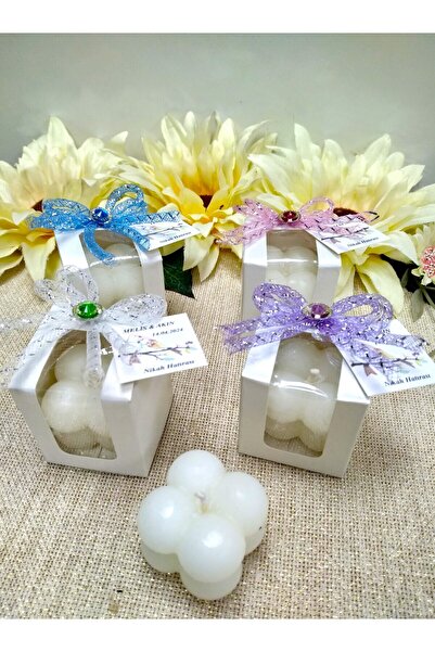 Murat Süs Kutuda Bubble Mum 50 Adet Düğün, Nişan, Nikah Şekeri Hediyeliği