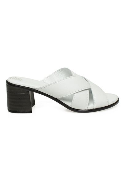 Mammamia D24Yt-2365Z Papuci de damă albi cu toc
