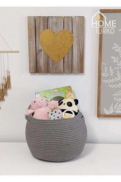 HomeTurko Bohemian Style Wicker and Jute Basket - Organizer and Decorative Curved