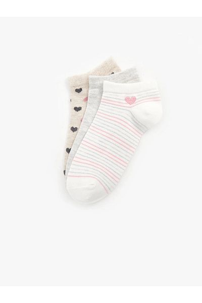 LC Waikiki LCW DREAM Шарени дамски ботуши Чорапи 3 бр
