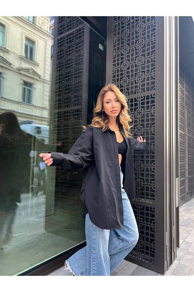 SONREİR CAMASĂ OVERSIZE DIN POPLIN