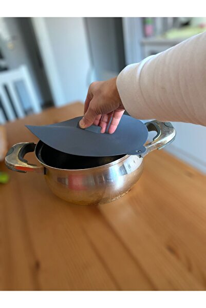 HOLLYHOME Silikon Vakum Kapak, Tencere, Tava, Saklama Kabı Kapağı Gri Çap:24 Cm