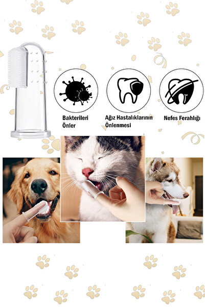 Factorial Evcil Hayvan Parmak Şekilli Silikon Diş ve Dil Temizleyici ve Kaşıyıcı Yumuşak Fırça Kedi tarağı