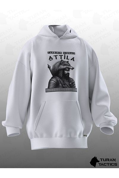 TURAN TACTICS GOD'S BREAKER ATTILA PRINT OVERSIZE HOODIE (UNISEX)