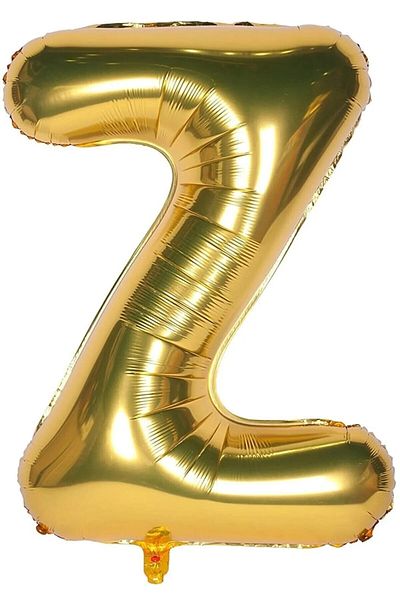 BEY AMBALAJ Foil Balloon Letter Z Helium Balloon 100 cm Gold Color - Letter Z Balloon - Letter Foil Balloon