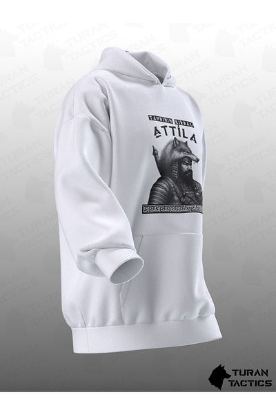 TURAN TACTICS GOD'S BREAKER ATTILA PRINT OVERSIZE HOODIE (UNISEX)