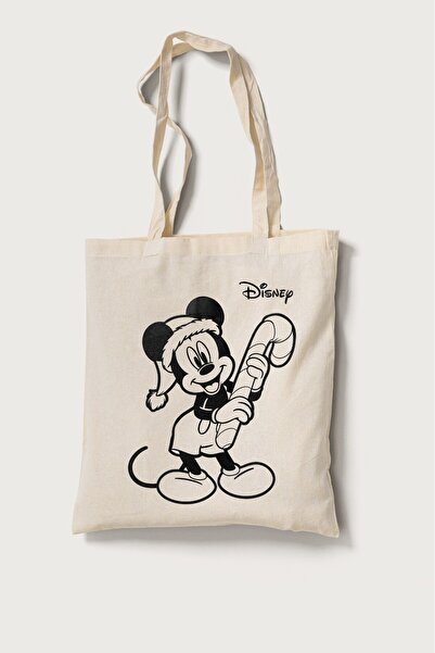 Red Castle Disney Mickey Çanta Boyama 5 Adet Tek Taraf Baskılı Ham Bez 35x40c...