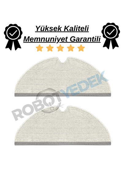 robotyedek Roborock S5 Max - قطعتان من قماش الألياف الممسحة الأبيض ذو السطح ا...