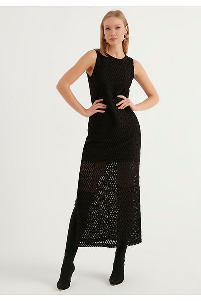 Herita Ärmelloses Maxikleid mit Schlitzdetail