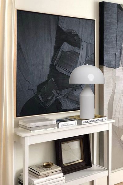 Bamyum Lipeo Tischlampe Weiß 30cm, Pilzlampe Metalllampe
