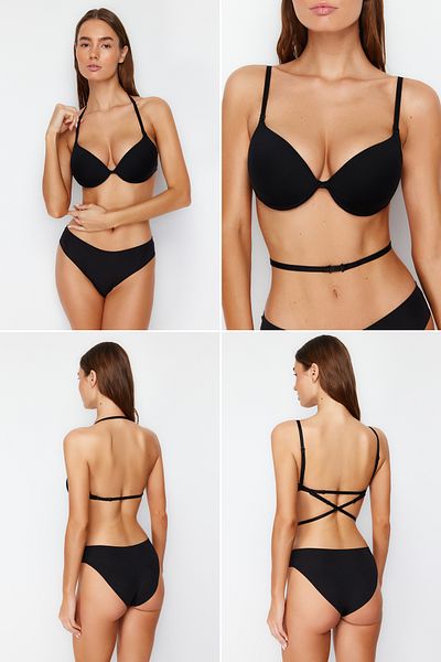Trendyol Collection Y prémiová Micro 4 různé použití plněná pletená podprsenka s nízkým střihem