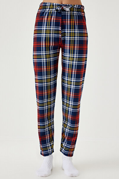 Happiness İstanbul Kadın Lacivert Desenli Yumuşak Dokulu Örme Pijama Altı CE00089