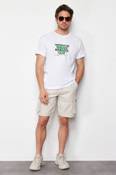 Trendyol Collection Stone Regular Fit Cargo Pocket Shorts Tmnss23Sr00048