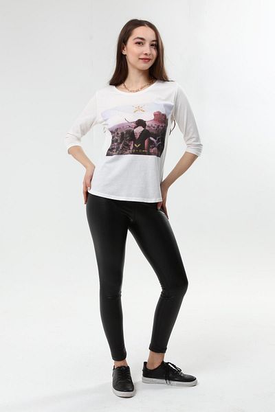 Miss Murem Girl Printed Fakir Sleeve Blouse-white
