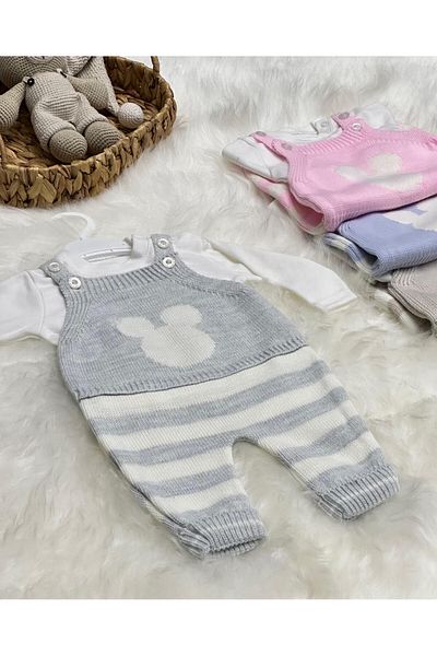 Home Littleland Combed Cotton - Badili Mikili Knitwear Slopet Jumpsuit (with Booties Gift)