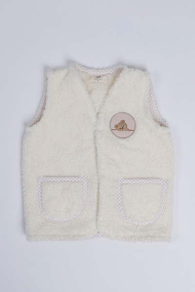 JUNİPERUS Embroidered Plush Fleece Baby Kids Vest Wellsoft Vest
