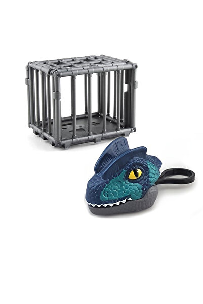 Toyaş Kafeste Mini Dinozor Arabası Anahtarlık Oyuncak Çek Bırak Dinozor Maviy...