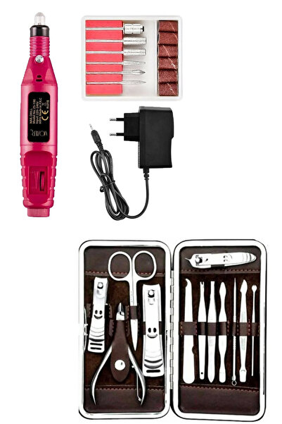 Riddex 12 Parça Çantalı Manikür Pedikür Seti Ve Elektrikli 12V Tırnak Törpü M...