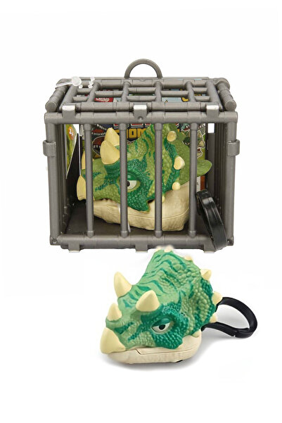 Toyaş Kafeste Triceratops Mini Dinozor Arabası Anahtarlık Oyuncak Çek Bırak D...